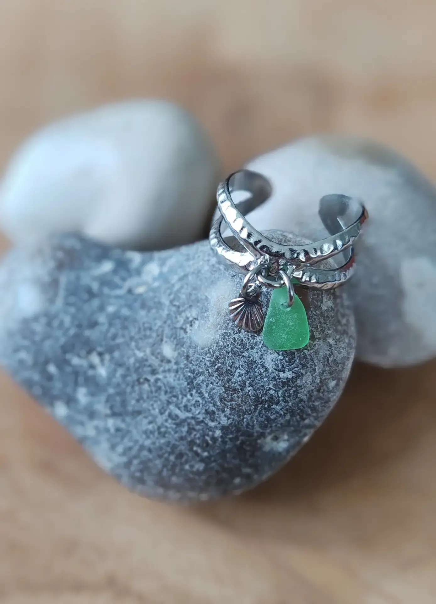 Bague Malama coquillage argenté