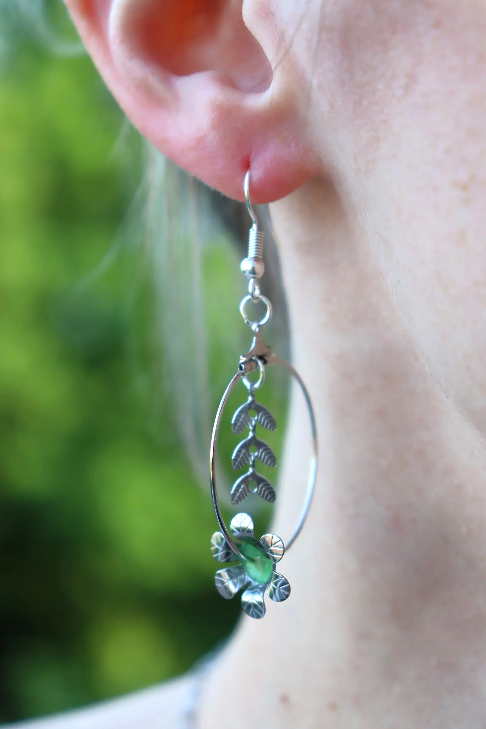 Boucles d’oreilles Sable d’argent, vue 2